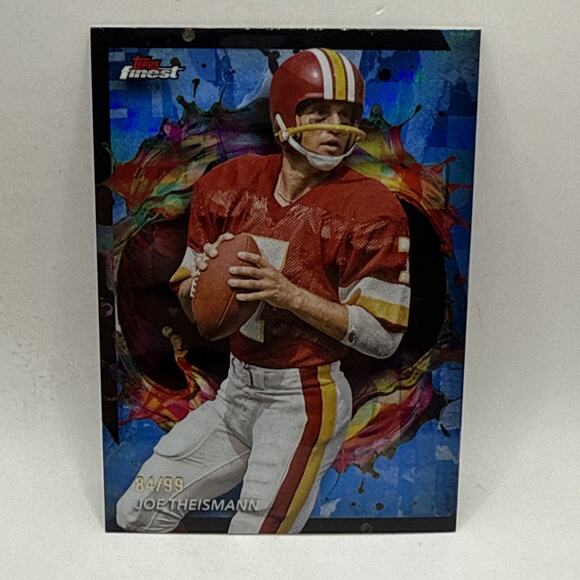 2024 Topps Finest #244 Rare Joe Theismann NFL Washington Blue Foil # /99 - Picture 1 of 3